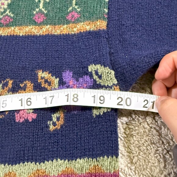 Vintage Woolrich Floral Colorblock Wool Sweater Grandma Cottagecore Cozy Old S - Picture 9 of 9